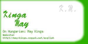 kinga may business card
